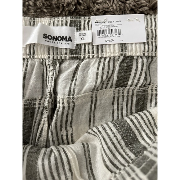 Sonoma Goods For Life Womens XL Wide Leg Pants Linen Blend Pull On Nwt - Picture 2 of 4